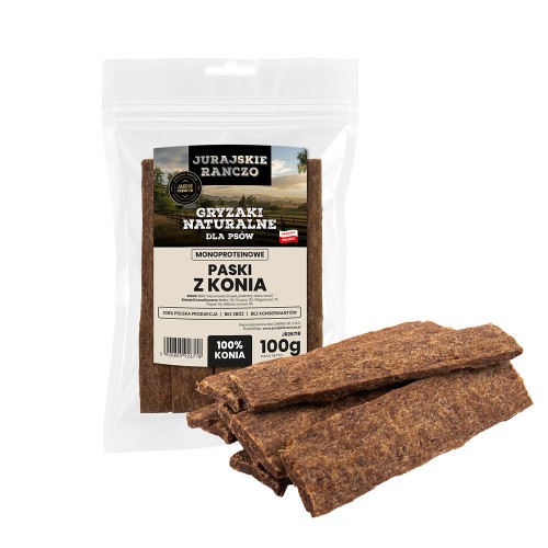 Naturalny gryzak Paski z konia Jurajskie Ranczo - 100g