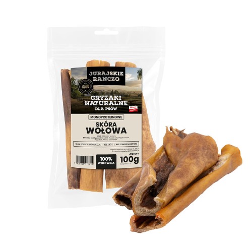 Naturalny gryzak Skóra wołowa Jurajskie Ranczo - 100g