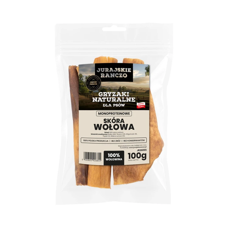 Naturalny gryzak Skóra wołowa Jurajskie Ranczo - 100g