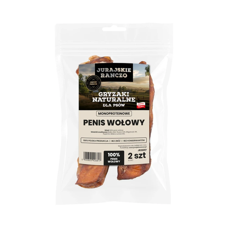 Naturalny gryzak Penis wołowy Jurajskie Ranczo - 2 szt