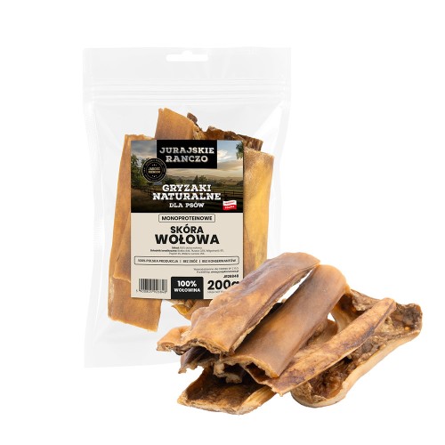 Naturalny gryzak Skóra wołowa Jurajskie Ranczo - 200g