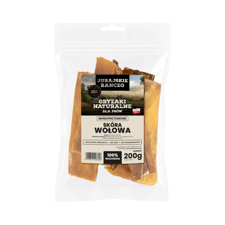 Naturalny gryzak Skóra wołowa Jurajskie Ranczo - 200g