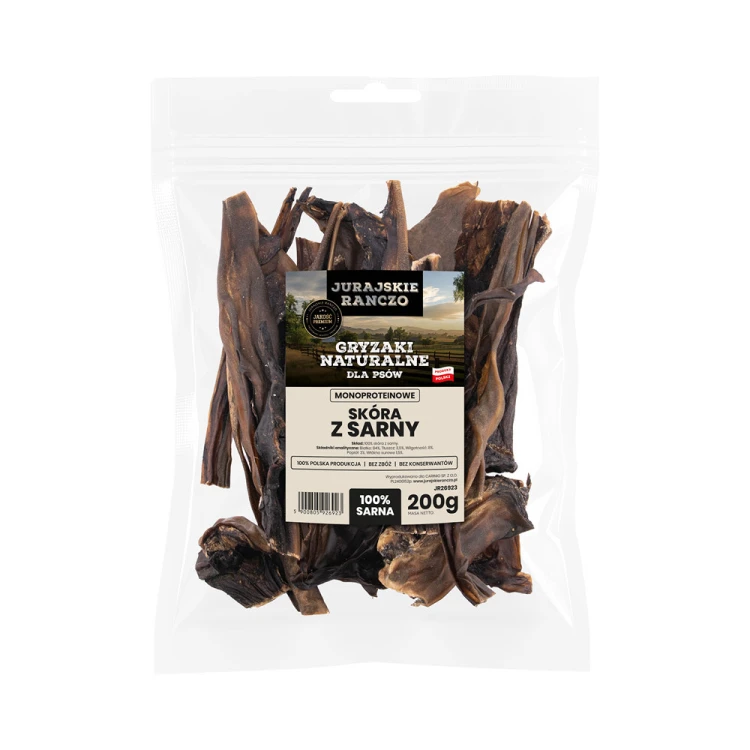 Naturalny gryzak Skóra z sarny Jurajskie Ranczo - 200g