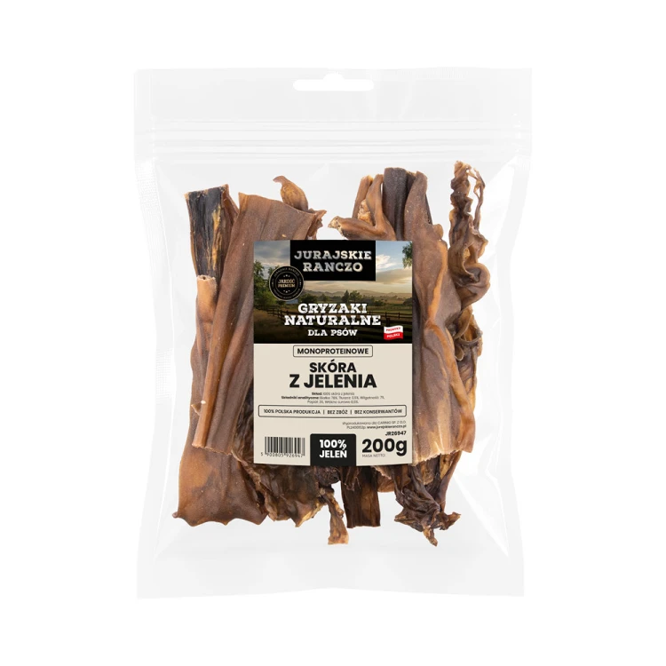 Naturalny gryzak Skóra z jelenia Jurajskie Ranczo - 200g