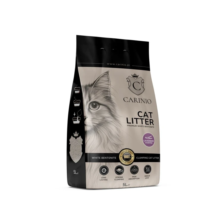 Żwirek bentonitowy Carinio Lavender 5l