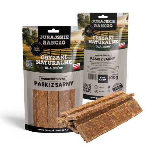 Naturalny gryzak Paski z sarny Jurajskie Ranczo - 100g