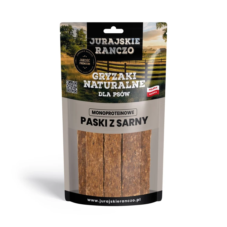Naturalny gryzak Paski z sarny Jurajskie Ranczo - 100g