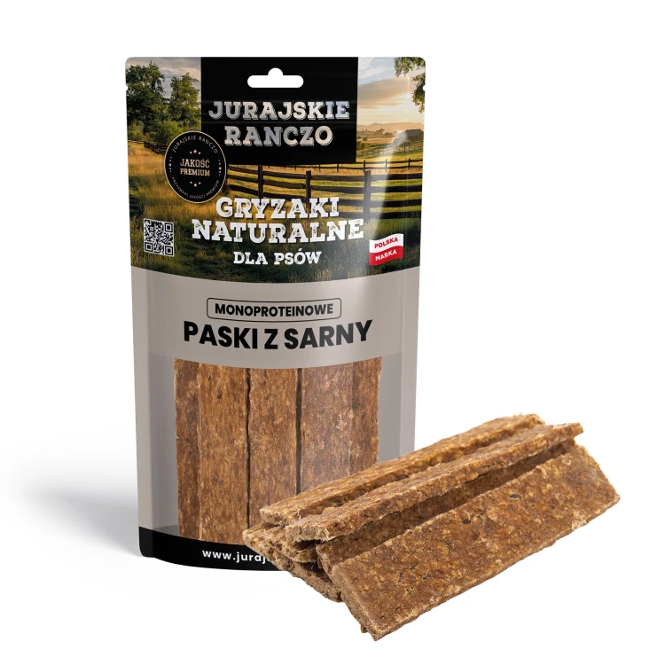 Naturalny gryzak Paski z sarny Jurajskie Ranczo - 100g