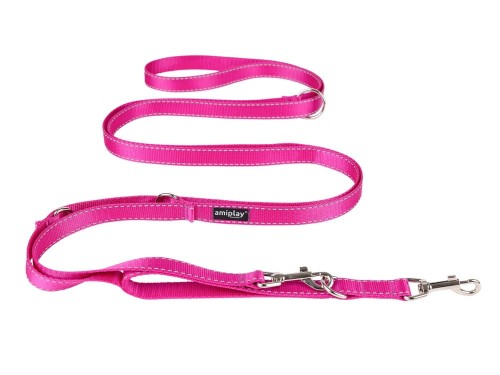 Smycz 8in1 Reflective L Różowy