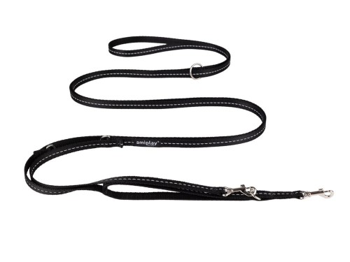 Smycz 8in1 Reflective M Czarny