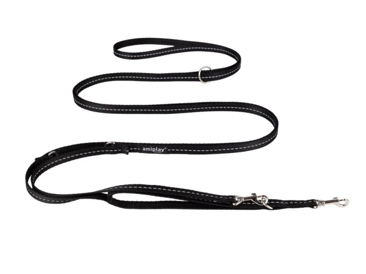 Smycz 8in1 Reflective M Czarny