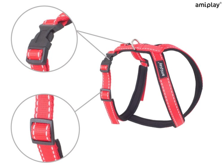 Szelki Grand Soft Reflective XL Czerwony