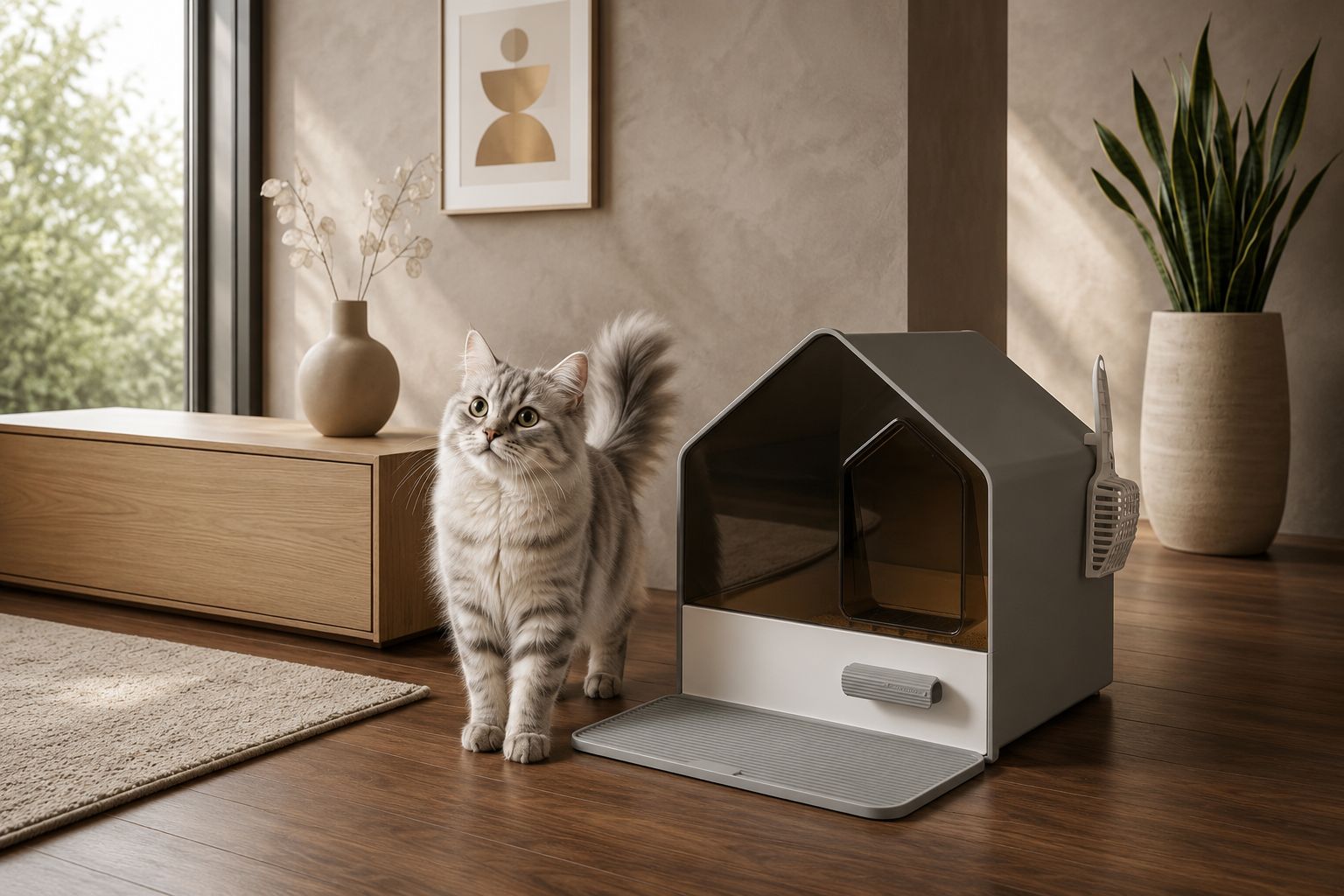 Kuweta zamknięta Carinio VILLA VIEW Gentleman gray – kot
