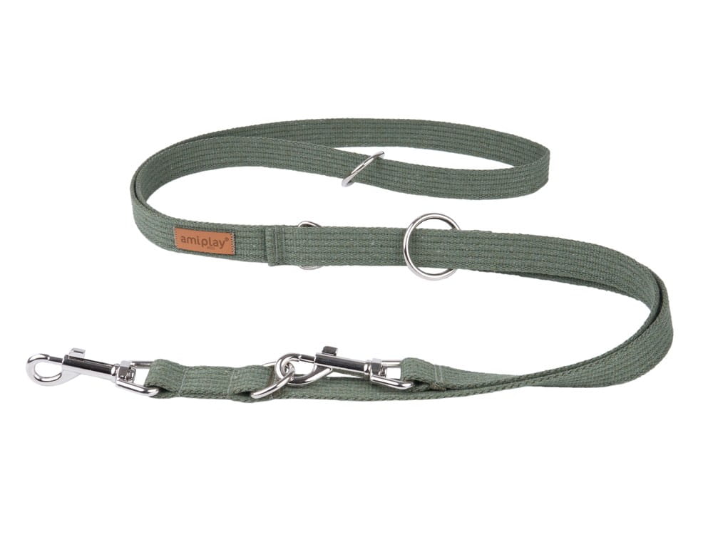 Smycz 6in1 Cotton XL 1-2m Khaki