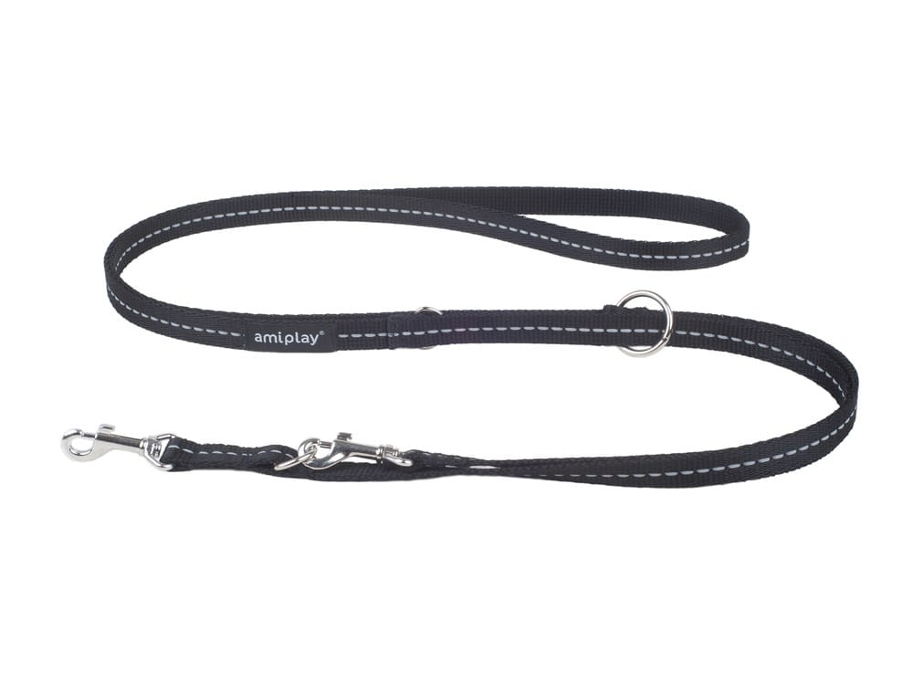 Smycz 6in1 Reflective S 1-2m Czarny