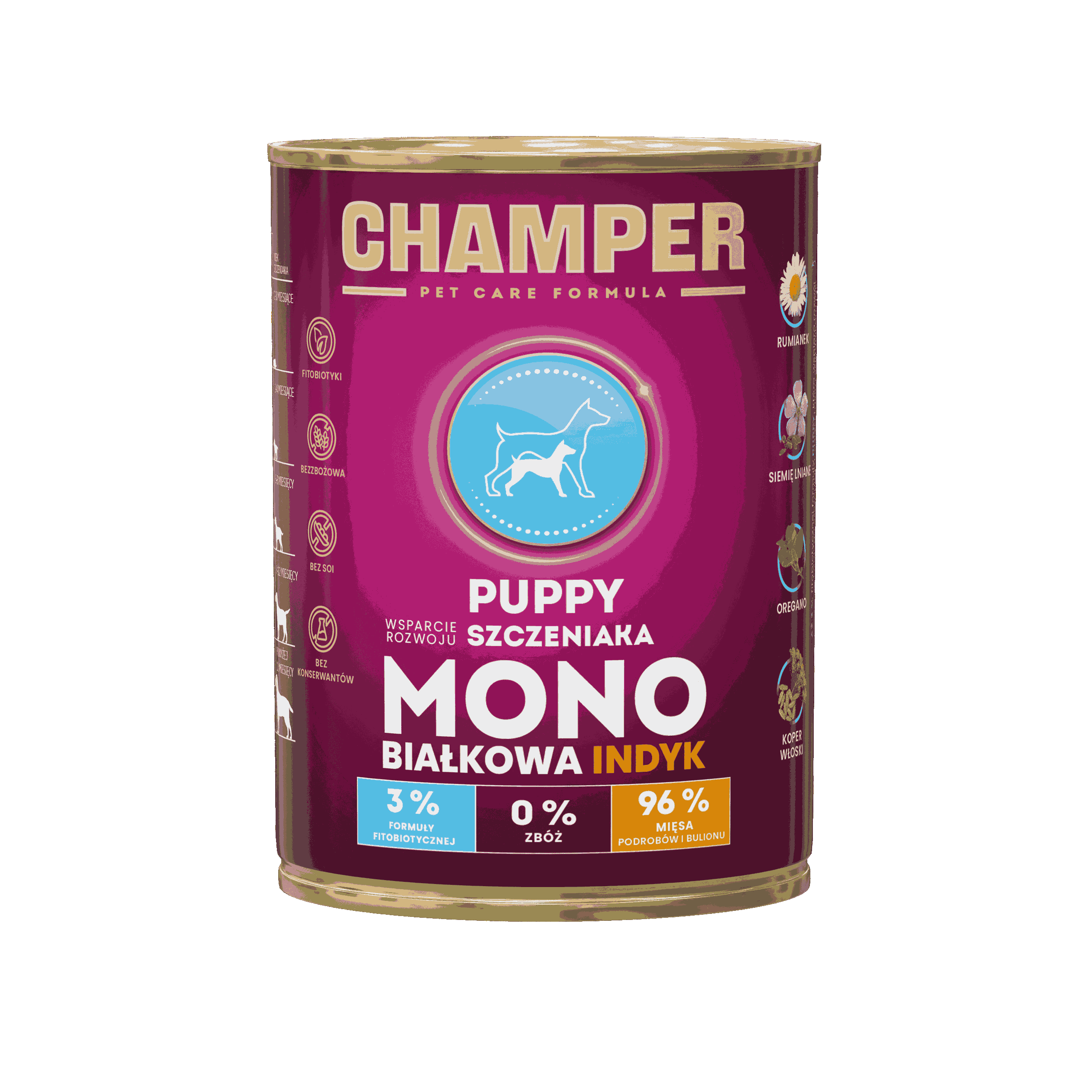 CHAMPER PUPPY MONOBIAŁKOWA indyk 400 g