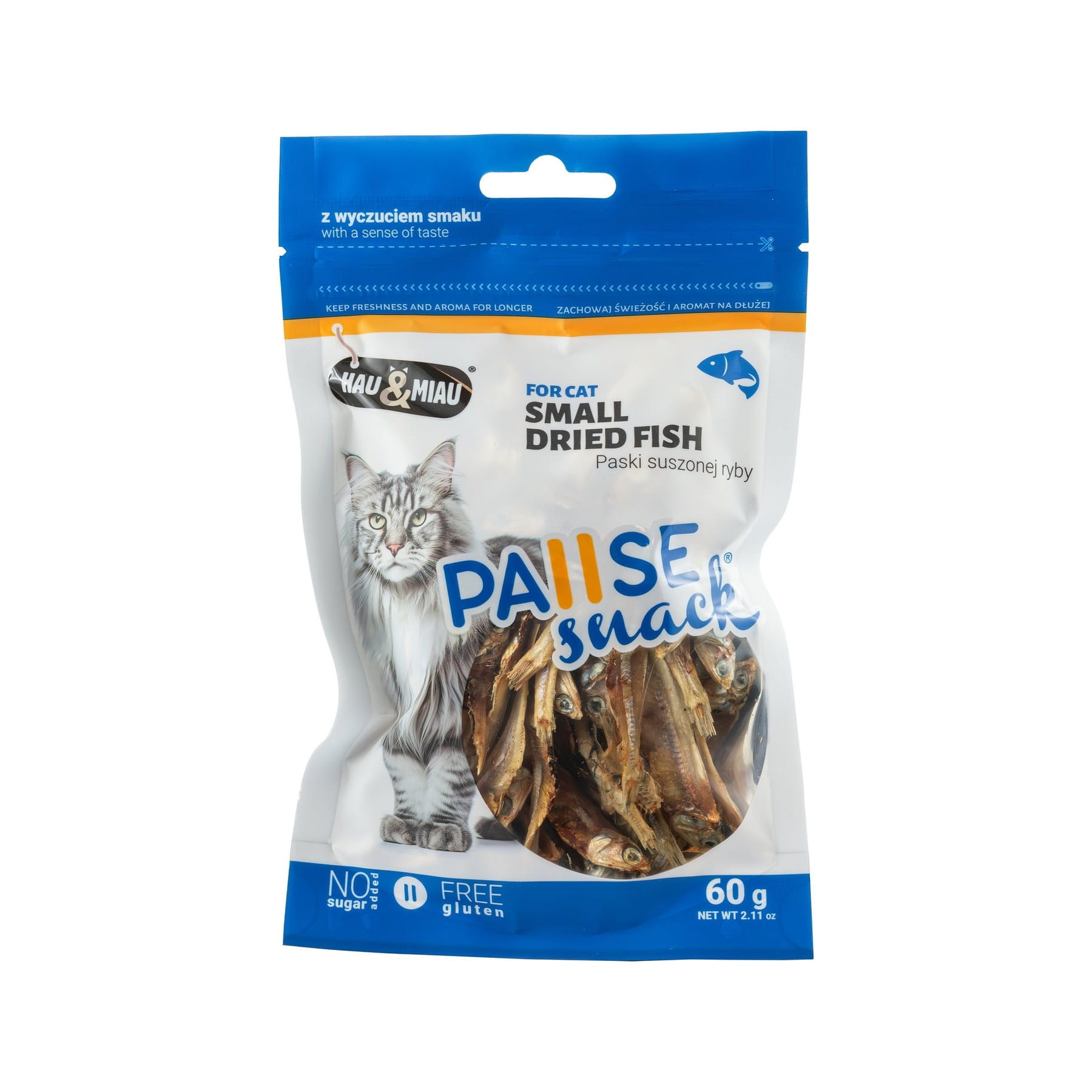 Pausesnack przysmak dla kota, paski suszonej ryby 60g