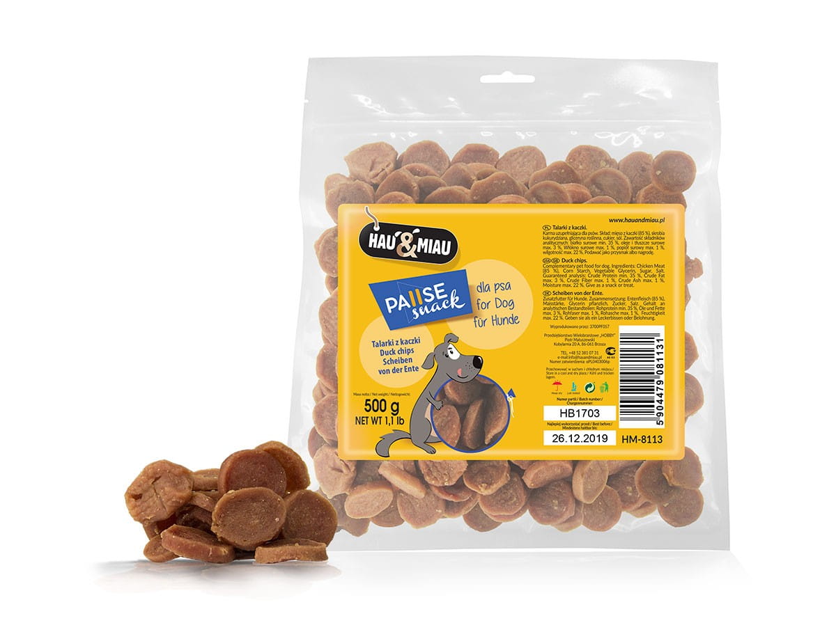 Pausesnack przysmak dla psa, talarki z kaczki 500g