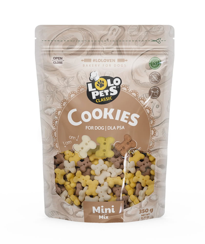 CIASTKA DLA PSA KOSCI MINI MIX W FOLII DOYPACK 350g