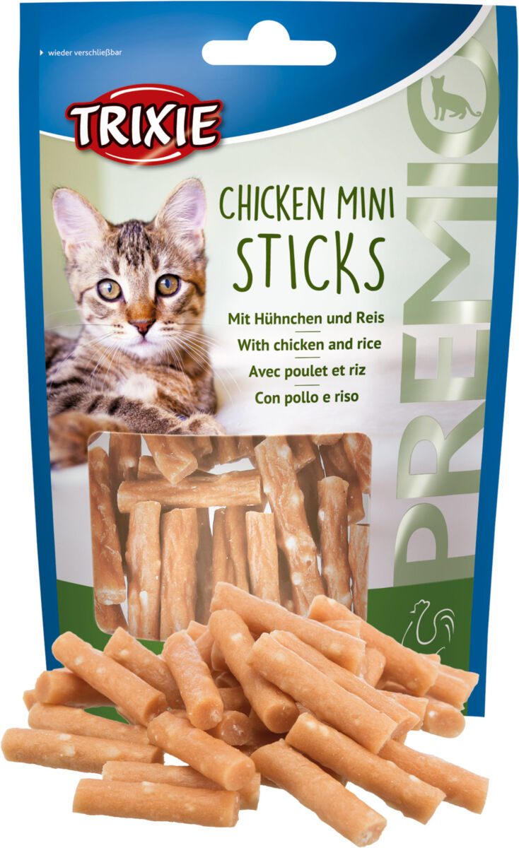 PREMIO MINI STICKS, KURCZAK / RYŻ 50g