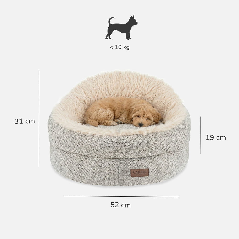 Wymiary legowiska COSY: średnica 52 cm, wysokość 31 cm, dla psa do 10 kg