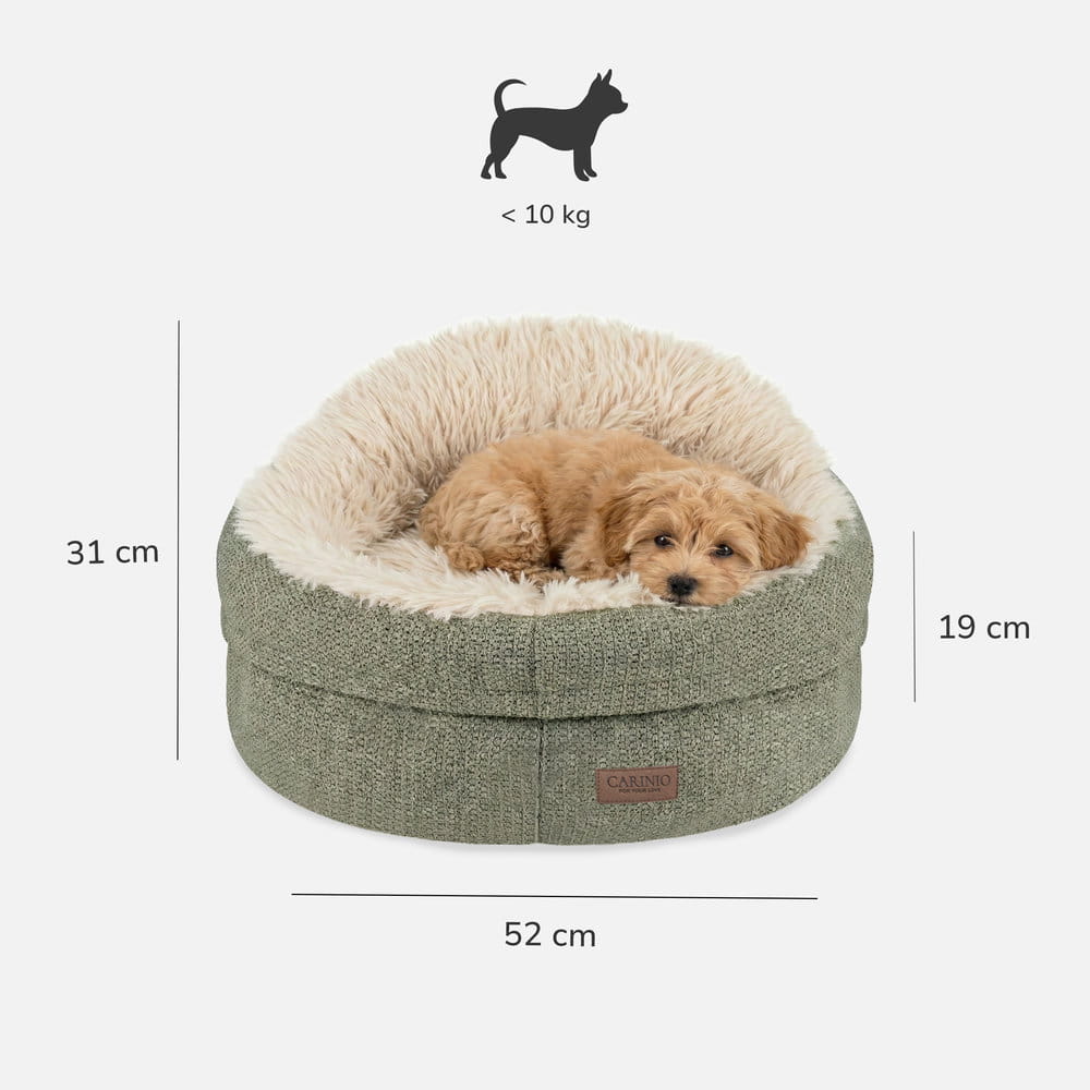 Wymiary legowiska COSY: średnica 52 cm, wysokość 31 cm, dla psa do 10 kg