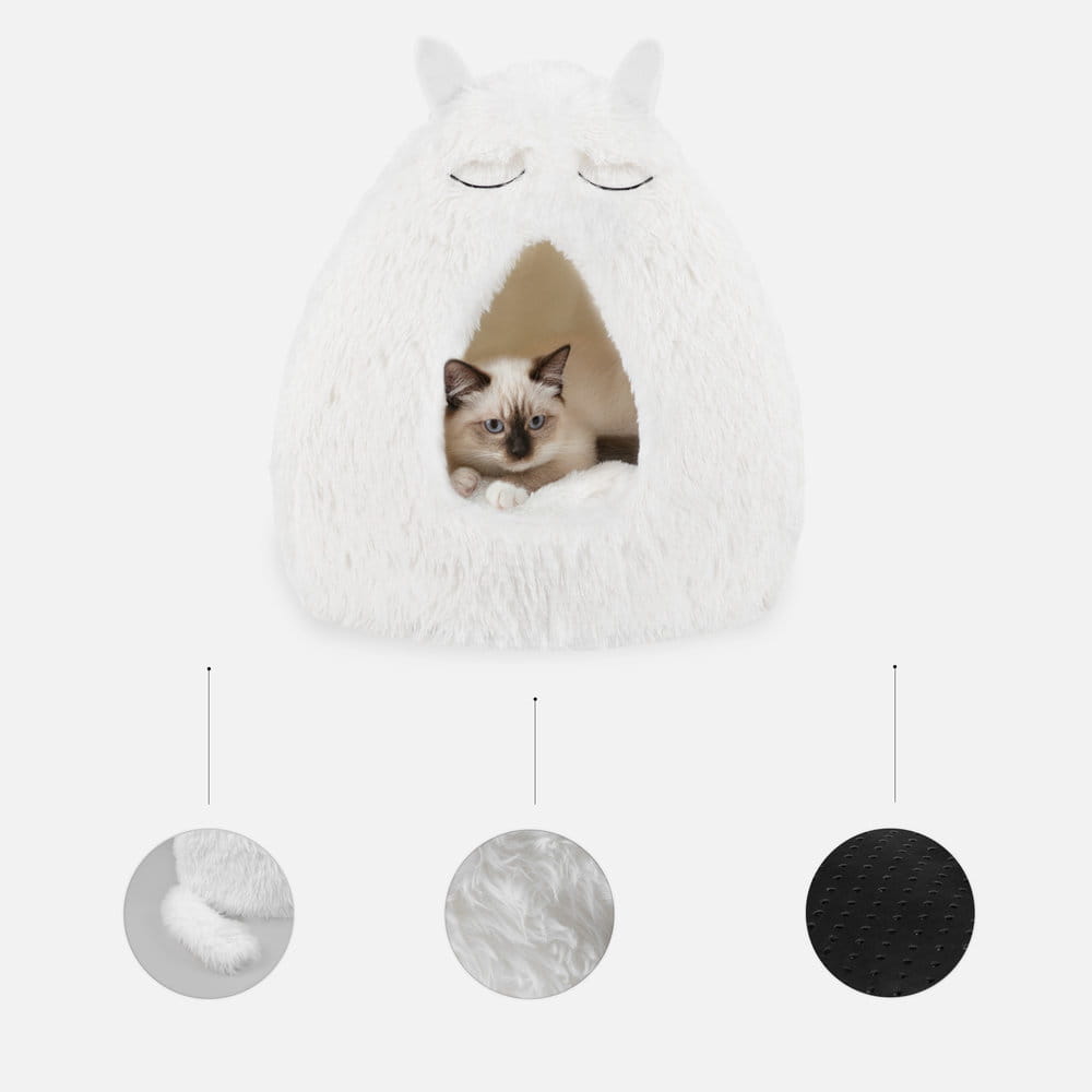 Materiały domku KITTY snow – plusz, wnętrze, antypoślizgowy spód