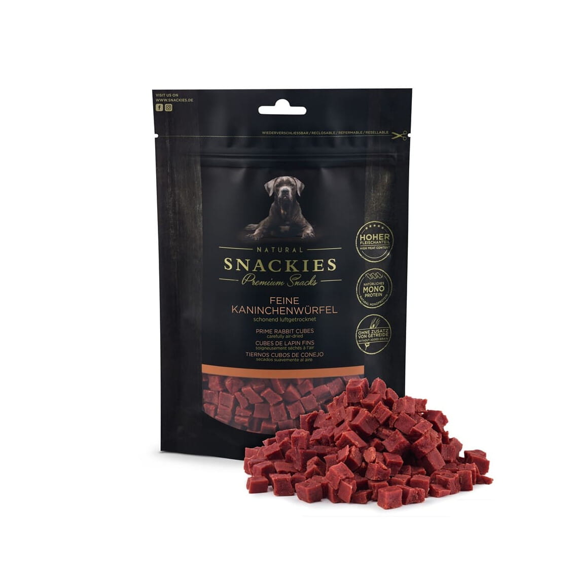 Premium Snacks Przysmak dla psa - Kostki z królika 170 g
