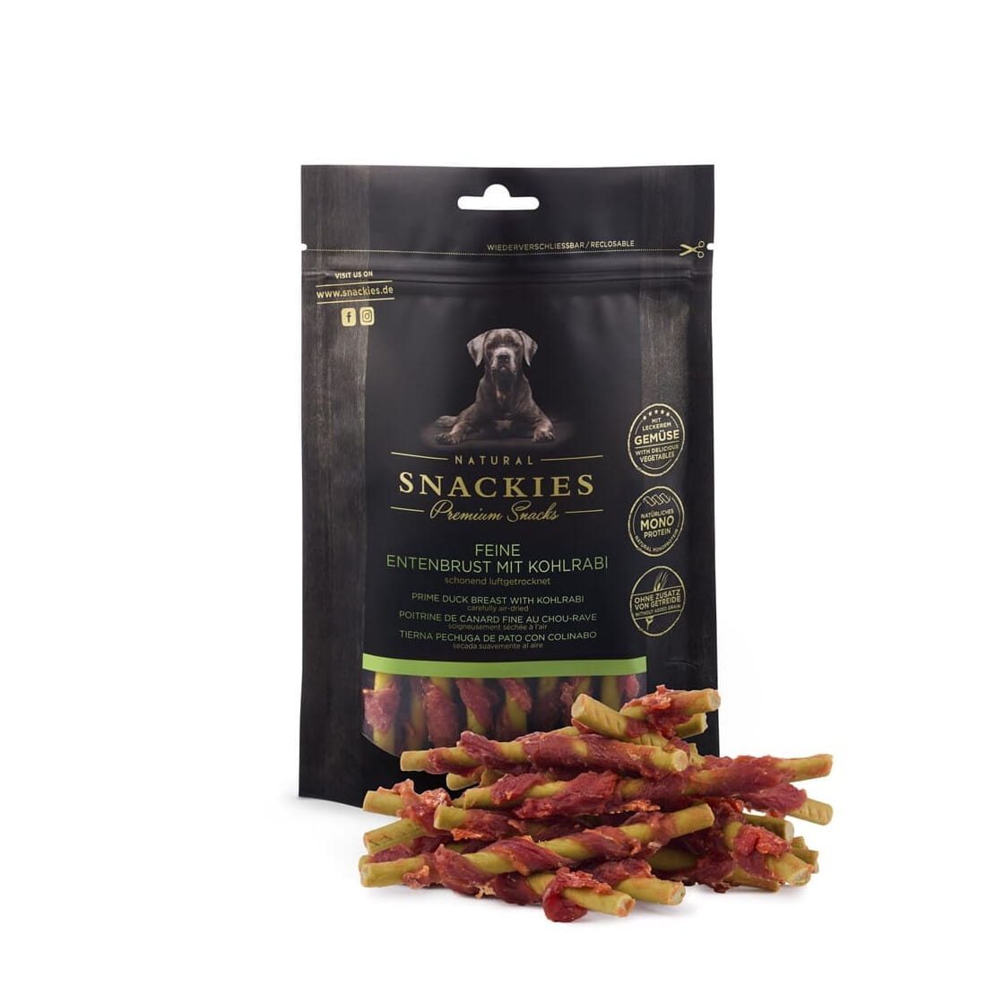 Premium Snacks Przysmak dla psa - Kaczka z kalarepą 170 g