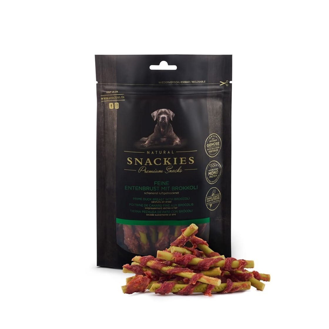 Premium Snacks Przysmak dla psa - Kaczka z brokułem 170 g