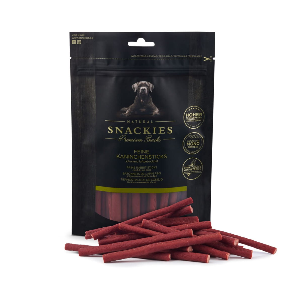 Premium Snacks Przysmak dla psa - Pałeczki z królika 170 g