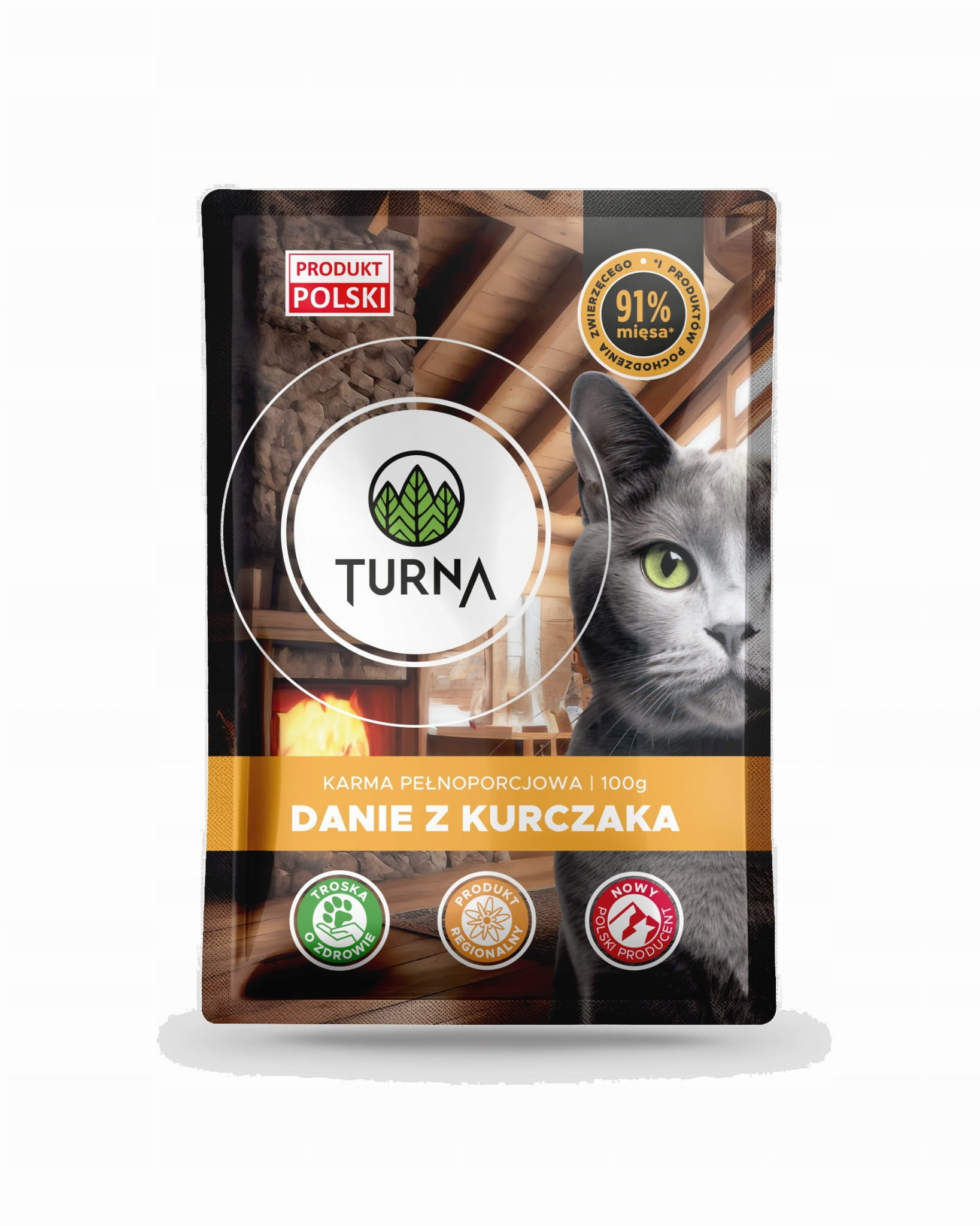 Karma mokra TURNA danie z kurczaka dla kota saszetka 100 g