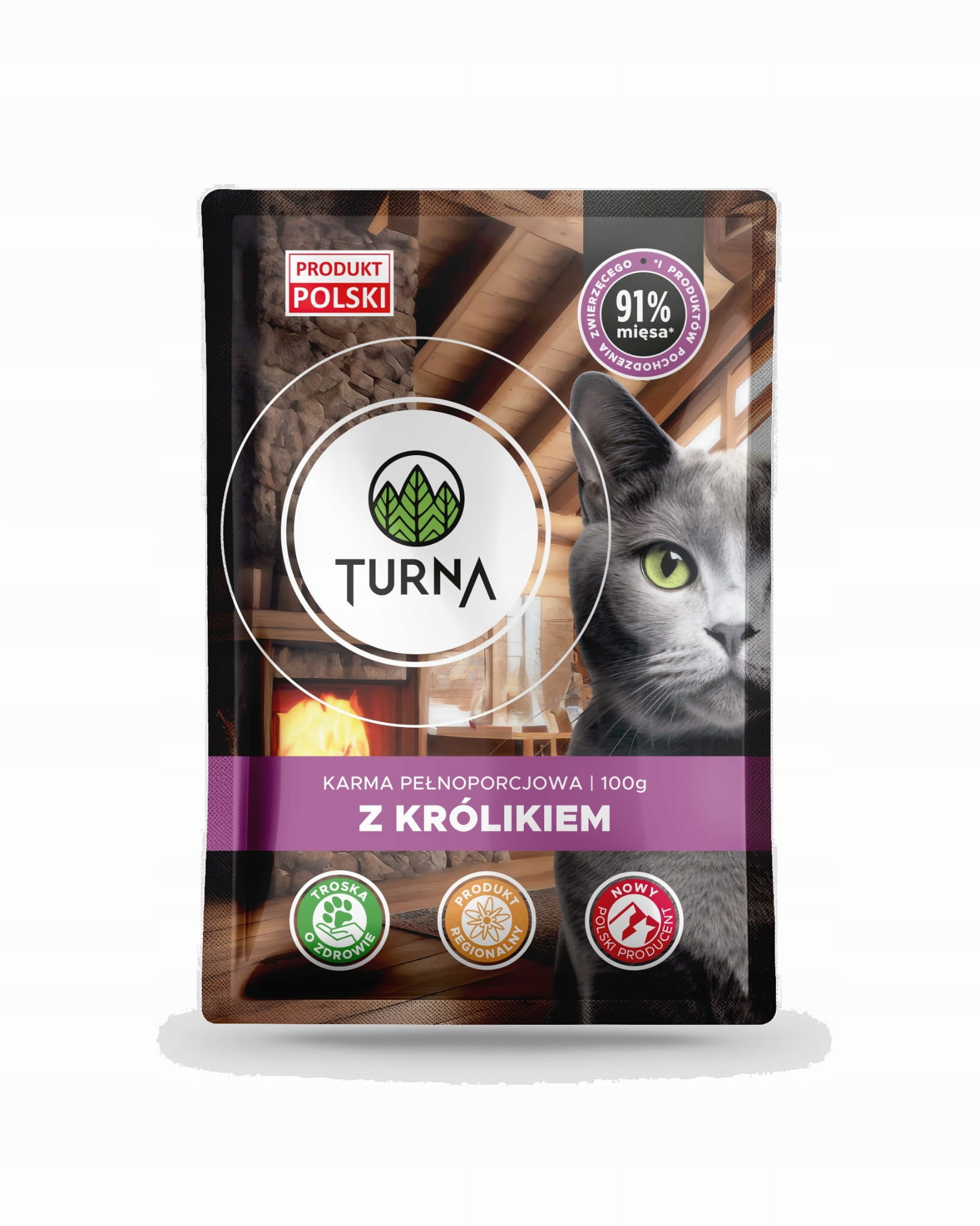 Karma mokra TURNA z królikiem dla kota saszetka 100g
