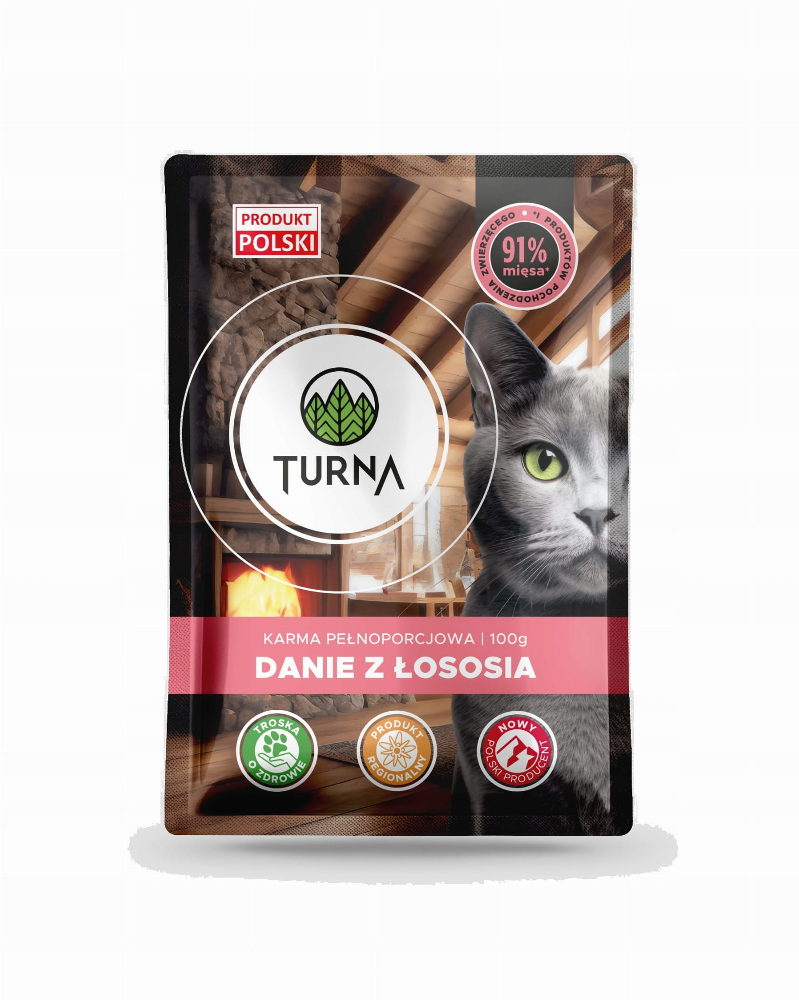 Karma mokra TURNA danie z łososia dla kota saszetka 100 g