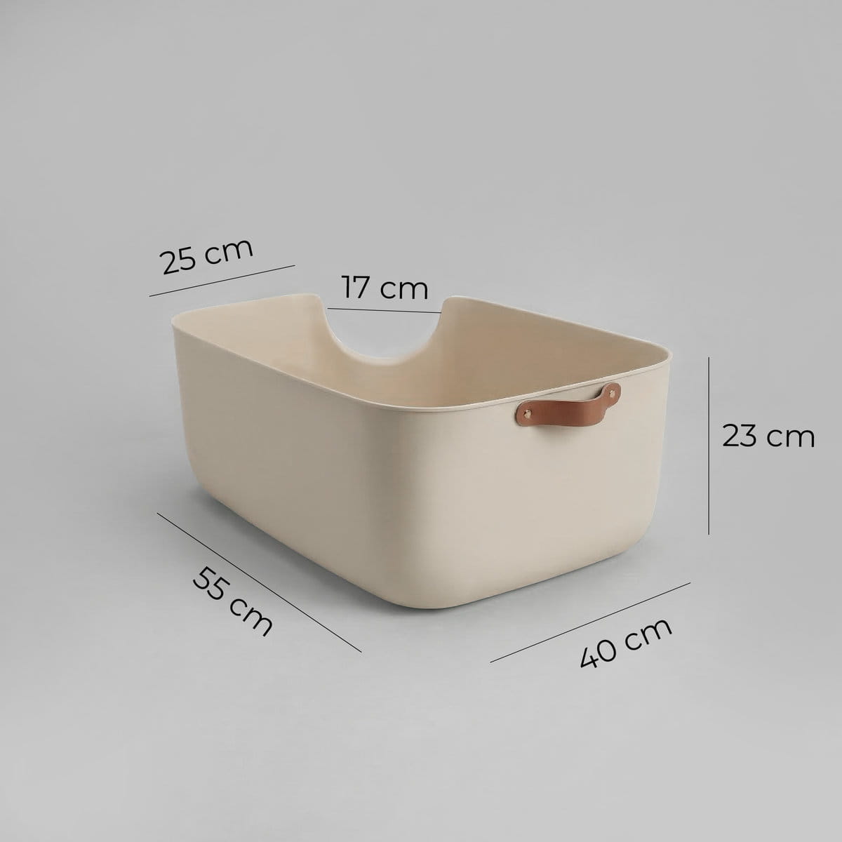 Kuweta Carinio CORNER beżowa – wymiary 55 x 40 x 23 cm