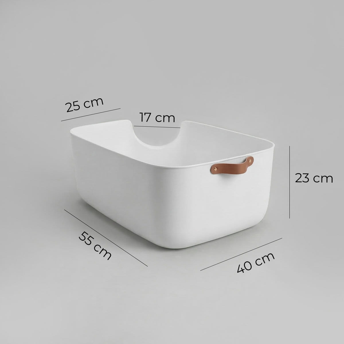 Kuweta Carinio CORNER biała – wymiary 55 x 40 x 23 cm