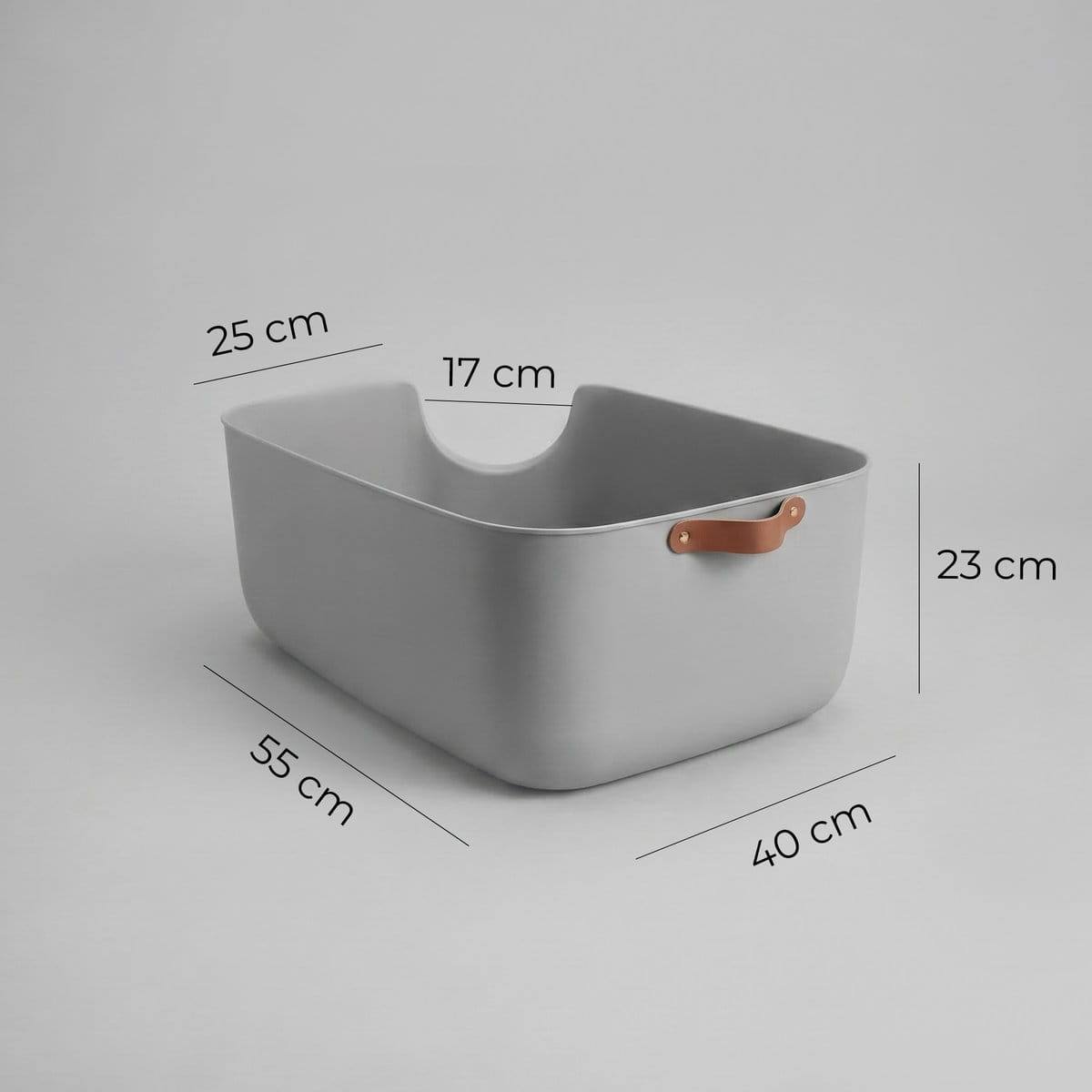 Kuweta Carinio CORNER szara – wymiary 55 x 40 x 23 cm