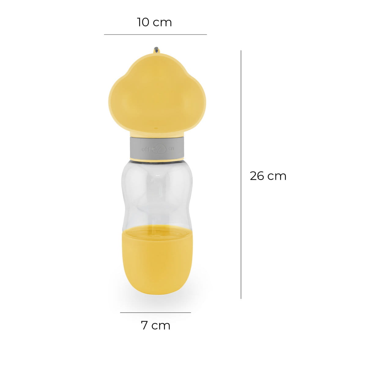 Wymiary butelki PawDuo: 26 × 10 × 7 cm