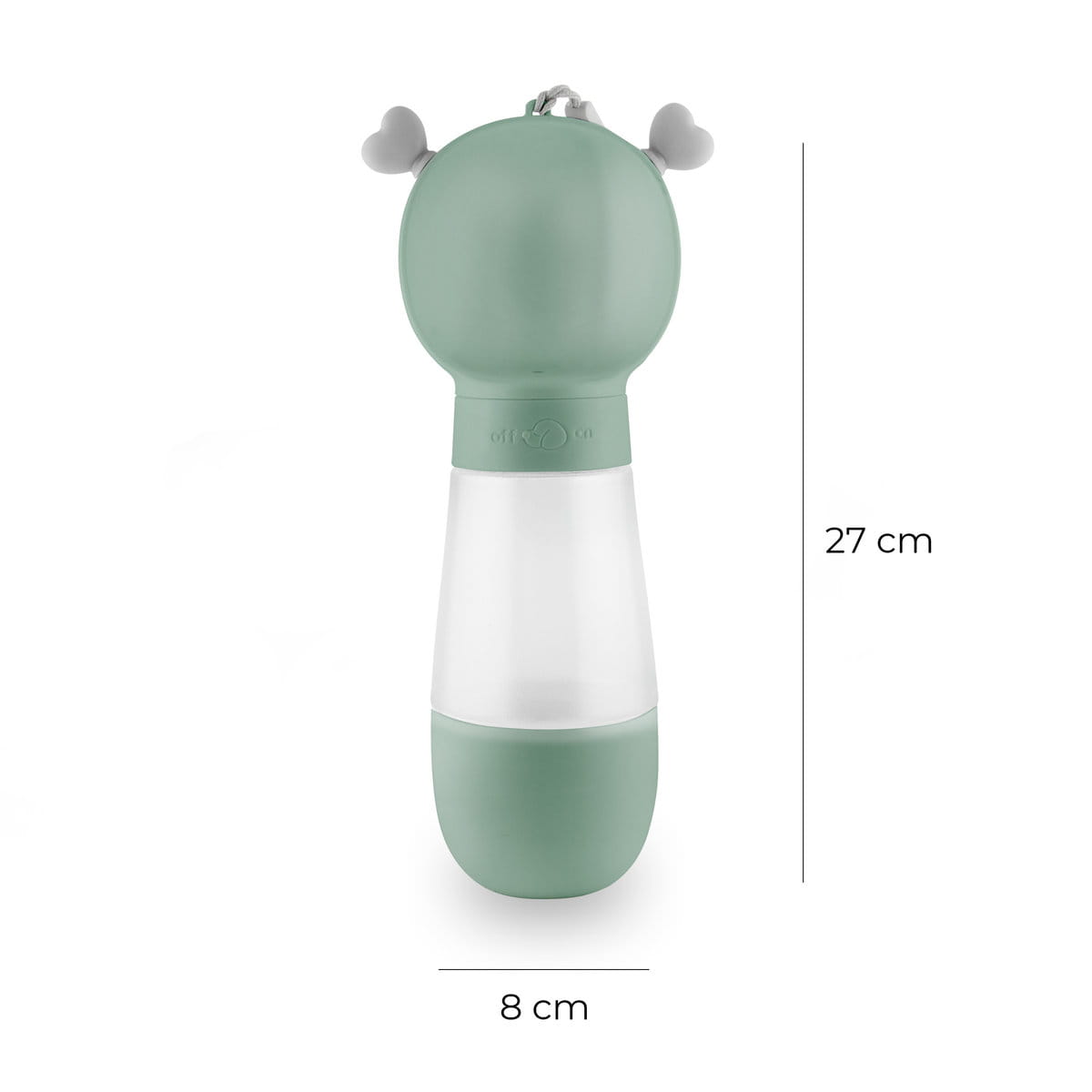 Wymiary butelki Amore Duo: 27 × 8 cm