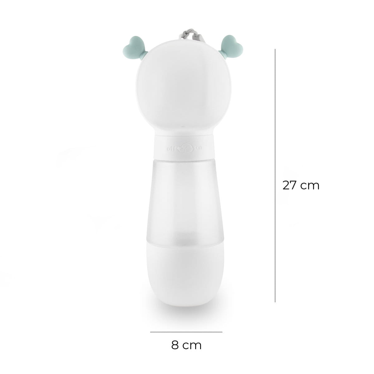 Wymiary butelki Amore Duo: 27 × 8 cm
