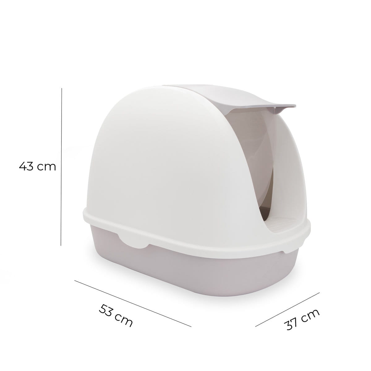 Kuweta Carinio CAPSULE biała – rysunek wymiarowy (wysokość i długość)