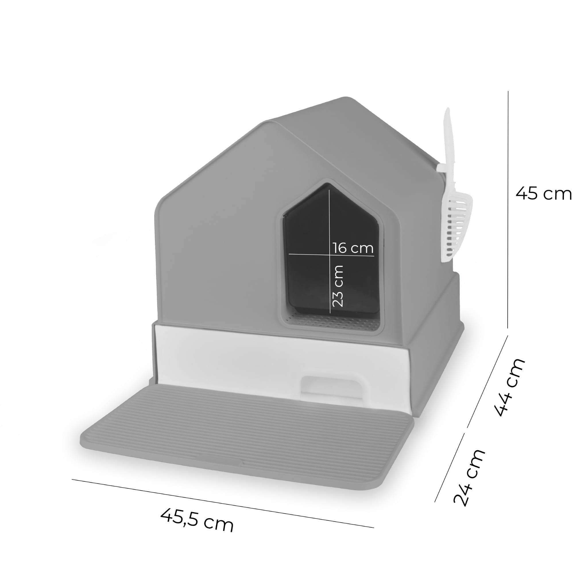 Kuweta Carinio HOUSE szara – rysunek wymiarowy