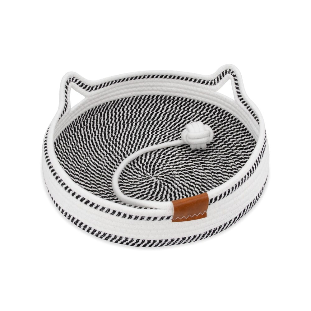 Legowisko plecione dla zwierząt Carinio PLAYGROUND Black&white - S