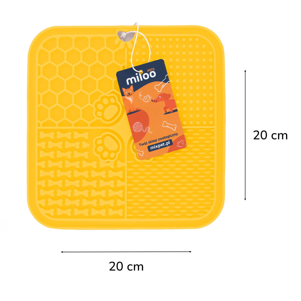 Wymiary maty do lizania: 20 × 20 cm