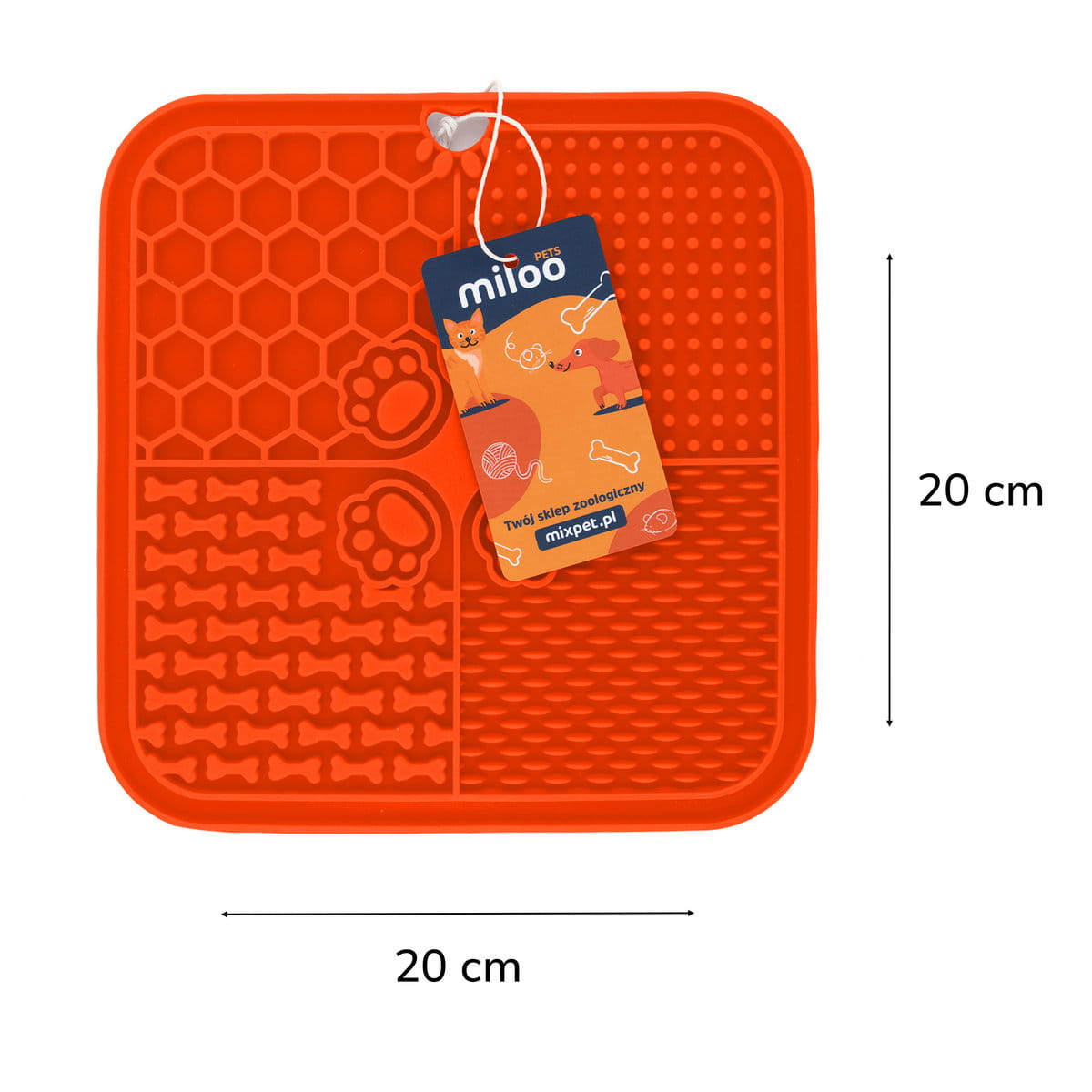 Wymiary maty do lizania: 20 × 20 cm