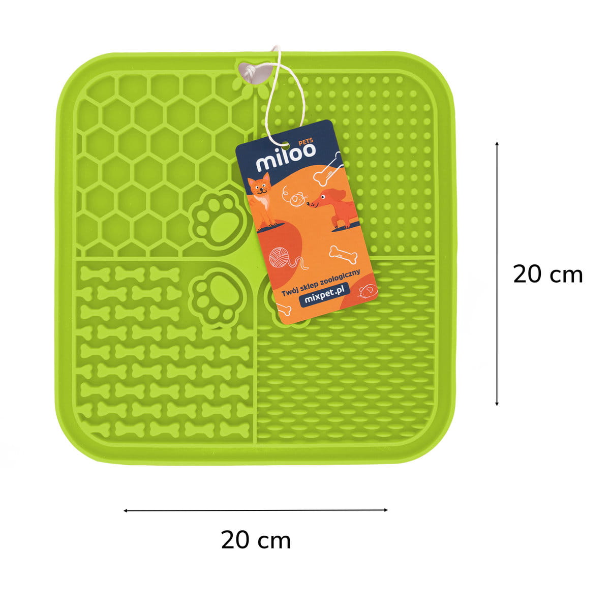 Wymiary maty do lizania: 20 × 20 cm