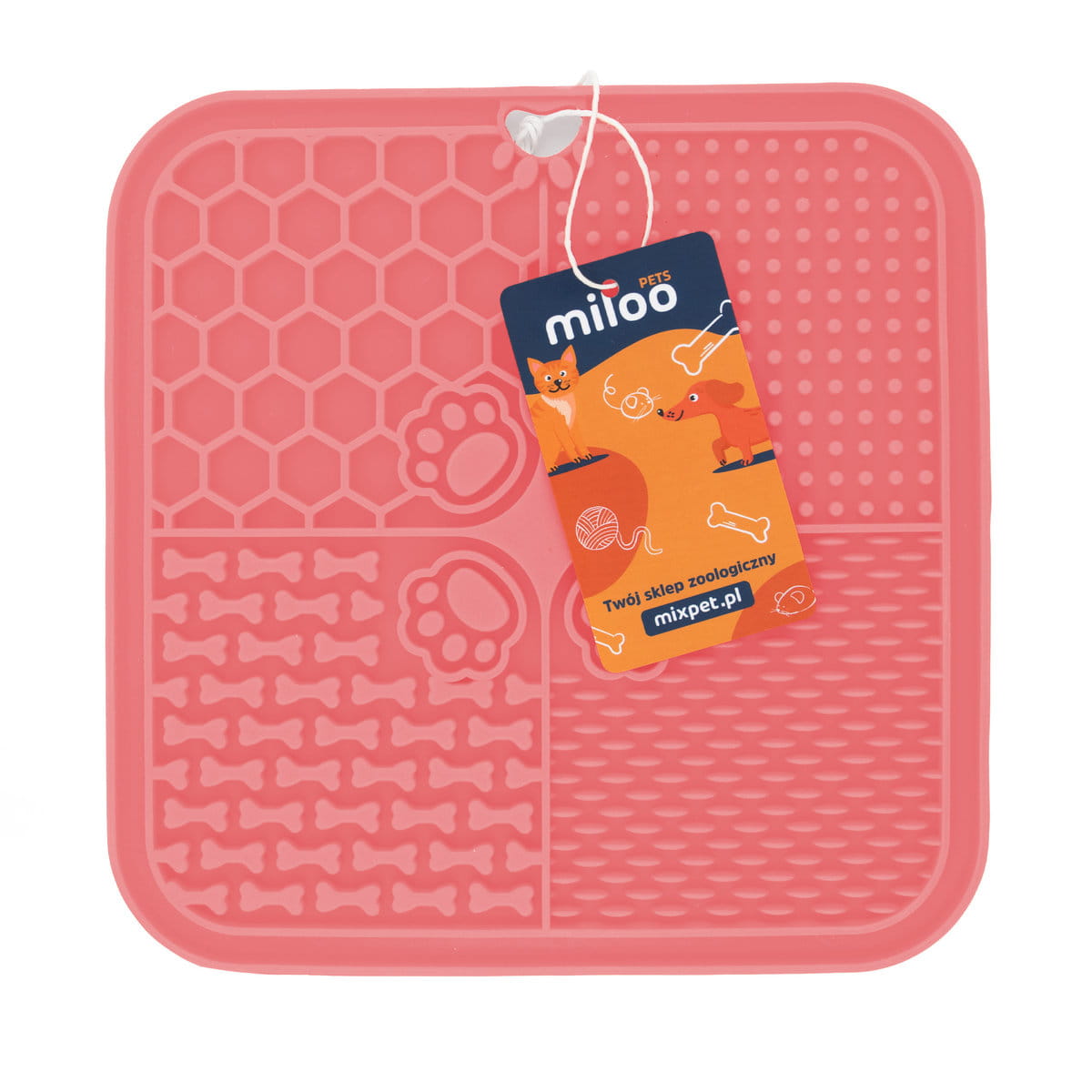 Mata do lizania 20x20 kwadrat imp różowa