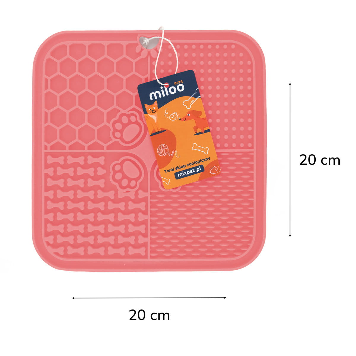 Wymiary maty do lizania: 20 × 20 cm