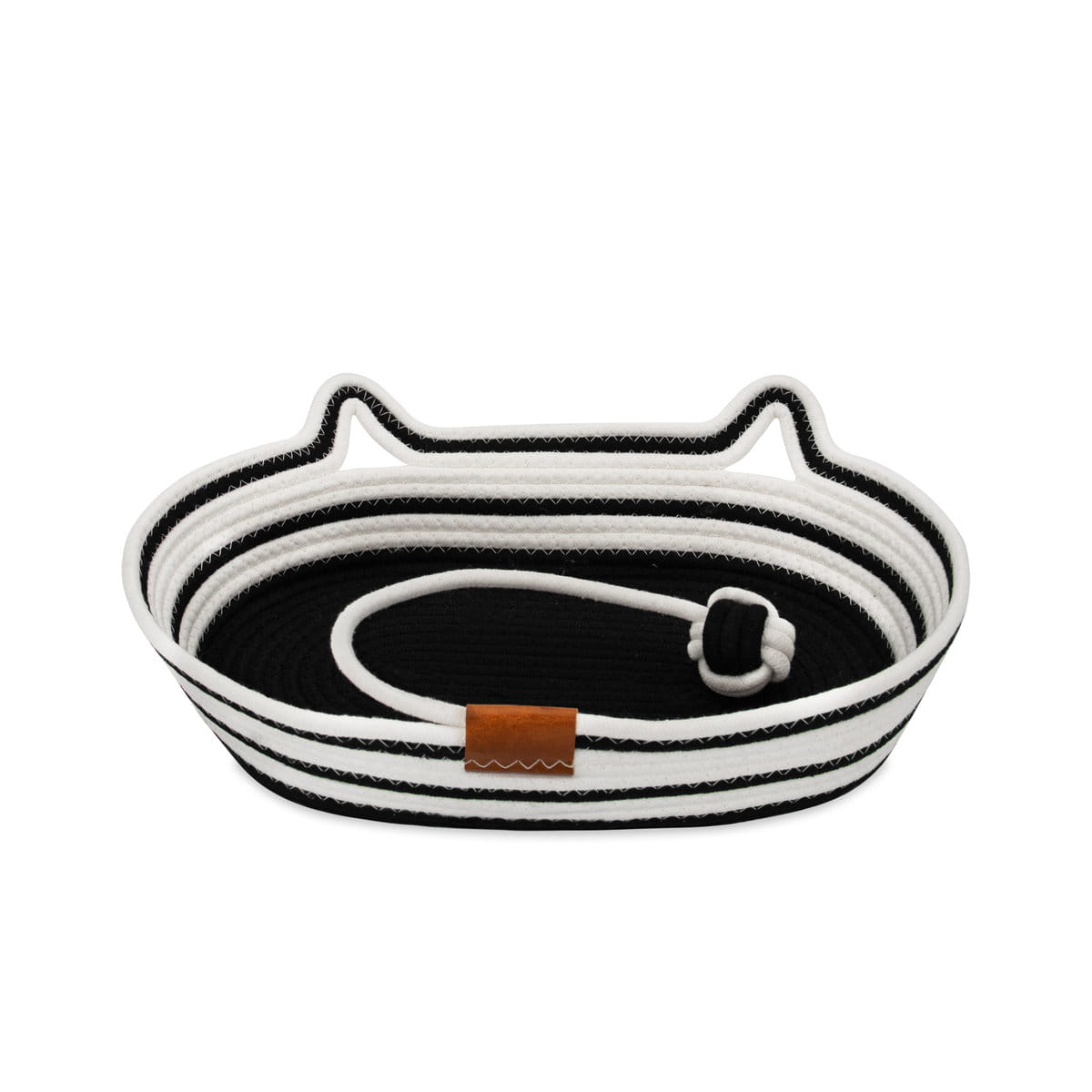 Legowisko plecione dla zwierząt Carinio COCO Black&white - S