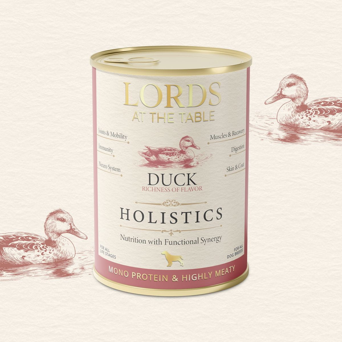 Karma mokra HOLISTICS monoproteinowa KACZKA - 400g LORDS at the table